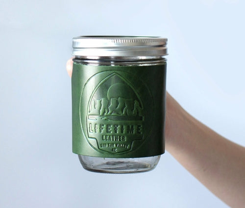 Leather Mason Jar Coozie